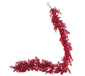 60" Red Berry Garland With LED Lights | Indoor