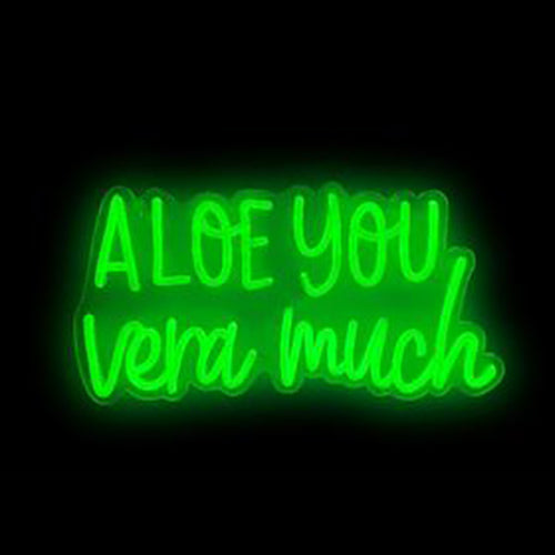 Aloe You Vera Much Neon Sign. Green. Rechargeable. Indoor