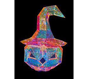 IRIDESCENT HALLOWEEN PUMPKIN WITH WITCH HAT | RGB | APP FUNCTIONS | SOUND | USB | 19.25 INCH HIGH