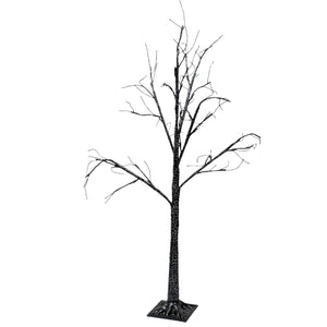 WIRE LED BLACK  HALLOWEEN TREE, 48 ORANGE LEDS ON 6 BENDABLE BRANCHES, OUTDOOR, 16.4' LEAD WIRE, IP44, UL ADAPTER, 47.2 "H X 4.72 " SQUARE BASE