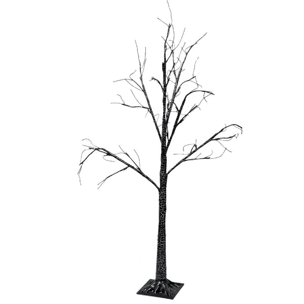 WIRE LED BLACK  HALLOWEEN TREE, 48 ORANGE LEDS ON 6 BENDABLE BRANCHES, OUTDOOR, 16.4' LEAD WIRE, IP44, UL ADAPTER, 47.2 "H X 4.72 " SQUARE BASE