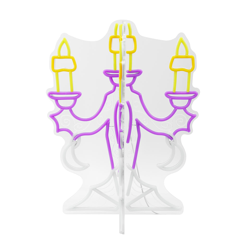24.2inch Halloween 3D Neon Deco - Candelabra