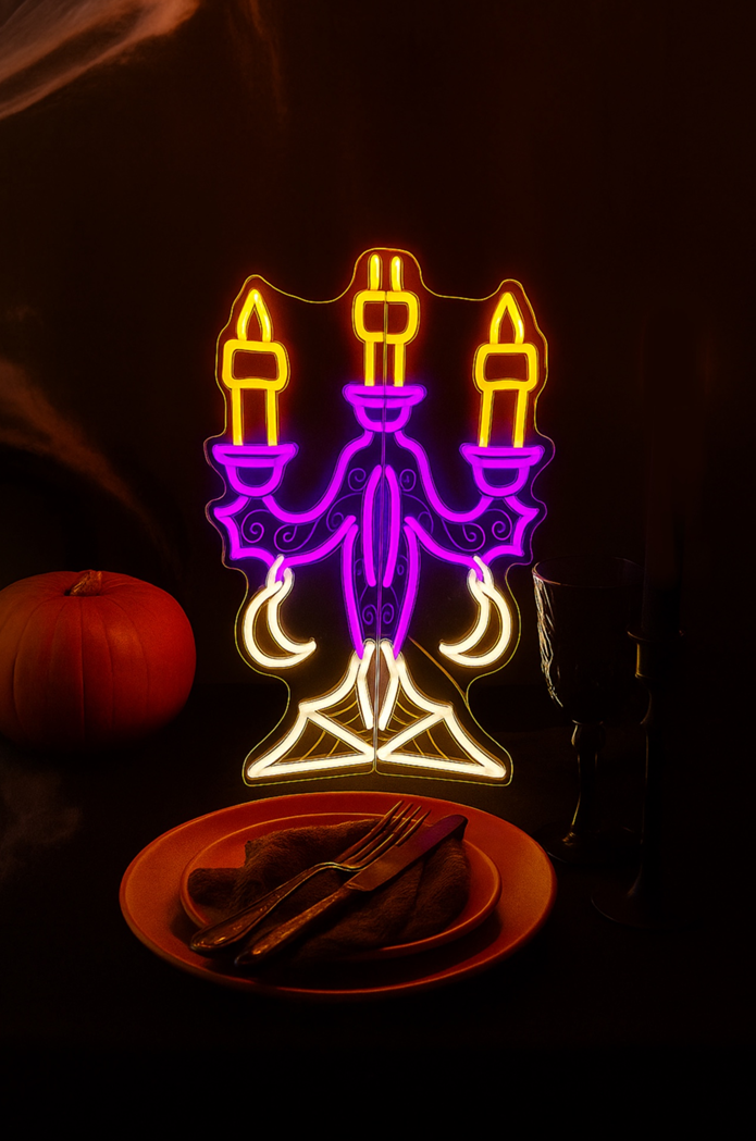 24.2inch Halloween 3D Neon Deco - Candelabra