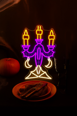 24.2inch Halloween 3D Neon Deco - Candelabra