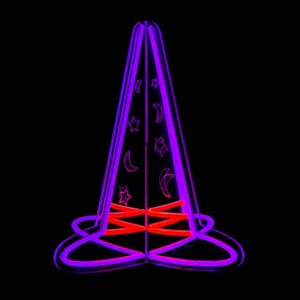 15.6inch Halloween 3D Neon Deco -Witch Hat