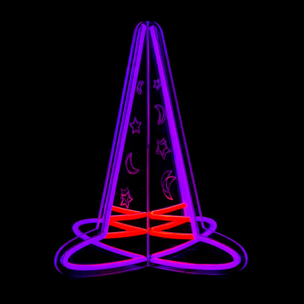 15.6inch Halloween 3D Neon Deco -Witch Hat
