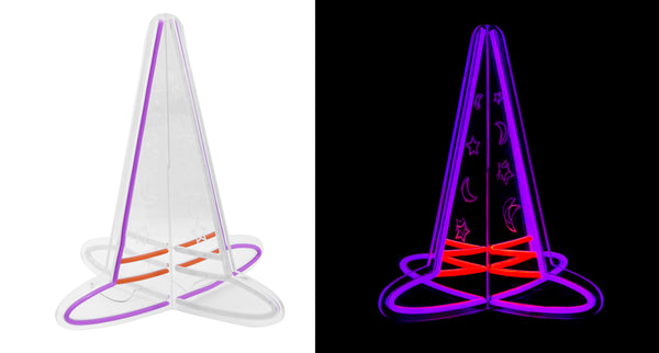 15.6inch Halloween 3D Neon Deco -Witch Hat