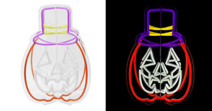 14.8inch Halloween 3D Neon Deco - Pumpkin