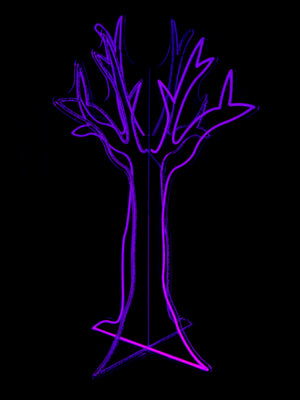 44.3inch Halloween 3D Neon Deco - Ghost Tree
