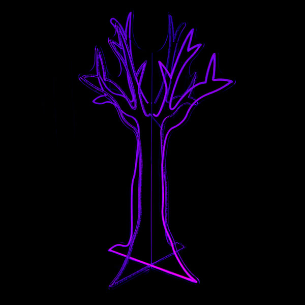 44.3inch Halloween 3D Neon Deco - Ghost Tree