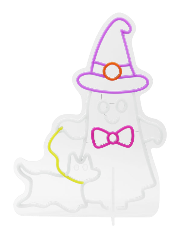 18.6inch Halloween Neon Deco - Ghost Walk with Dog