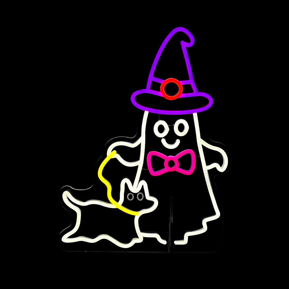 18.6inch Halloween Neon Deco - Ghost Walk with Dog
