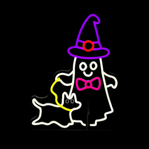 18.6inch Halloween Neon Deco - Ghost Walk with Dog