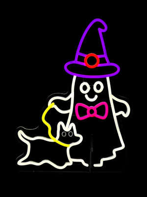 18.6inch Halloween Neon Deco - Ghost Walk with Dog