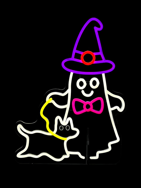 18.6inch Halloween Neon Deco - Ghost Walk with Dog