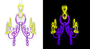 17.4inch Halloween 3D Neon Lights - Chandelier