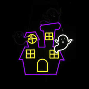 26inch Halloween Animated Neon Lights - Haunted House