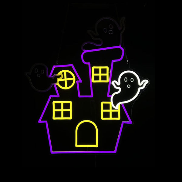 26inch Halloween Animated Neon Lights - Haunted House
