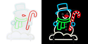 14inch Christmas Neon Lights Deco - Snowman