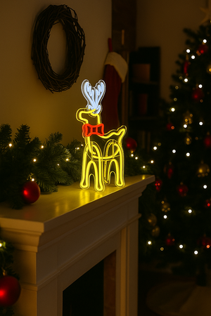 10.9inch Christmas 3D Neon Lights Deco - Reindeer