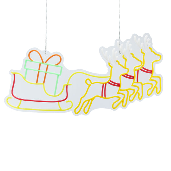 26.7inch Christmas Animated Neon Lights - Deer Sledge