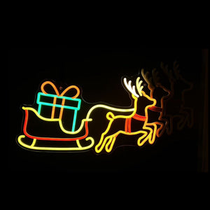 26.7inch Christmas Animated Neon Lights - Deer Sledge