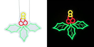12inch Christmas Neon Lights Ornaments - Holly Leaf