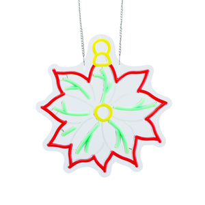 12inch Christmas Neon Lights Ornaments - Poinsettia