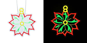 12inch Christmas Neon Lights Ornaments - Poinsettia