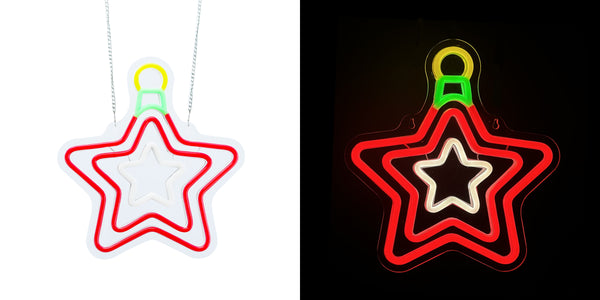 10.6inch Christmas Neon Lights Ornament - Star