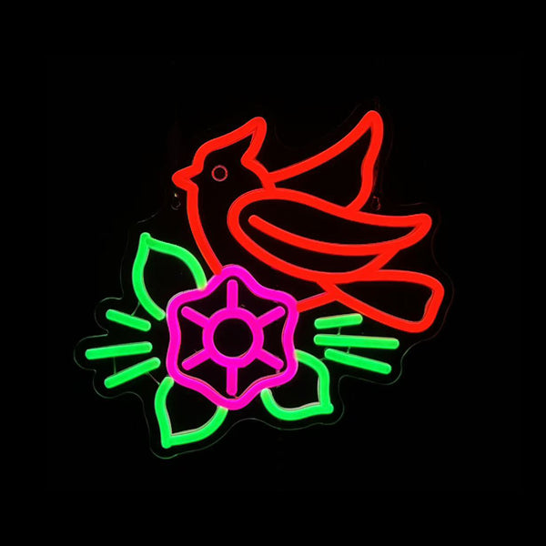 11.8inch Christmas Neon Lights Ornament - Red Bird