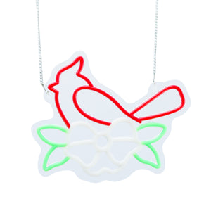 11.2inch Christmas Neon Lights Ornament - Red Bird