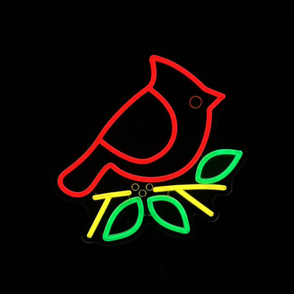 12.6inch Christmas Neon Lights Ornament - Red Bird
