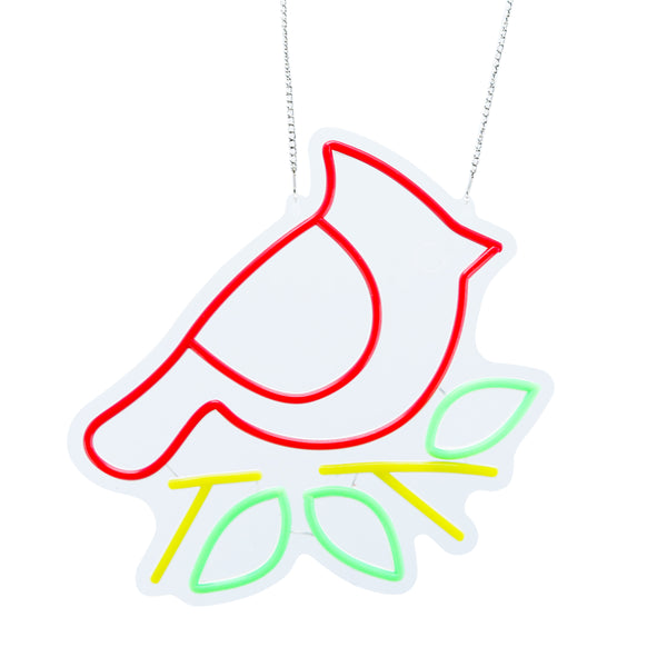 12.6inch Christmas Neon Lights Ornament - Red Bird