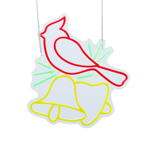 15.4inch Christmas Neon Lights Ornament - Red Bird