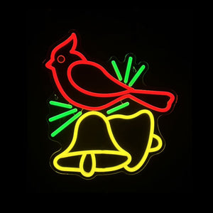 15.4inch Christmas Neon Lights Ornament - Red Bird