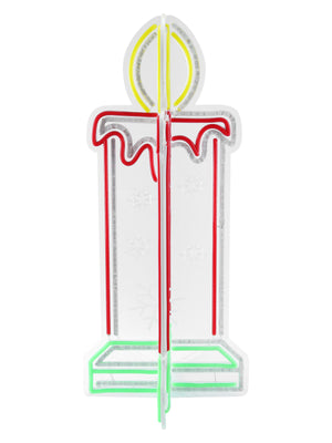 24inch Christmas 3D Neon Lights Deco - Candle