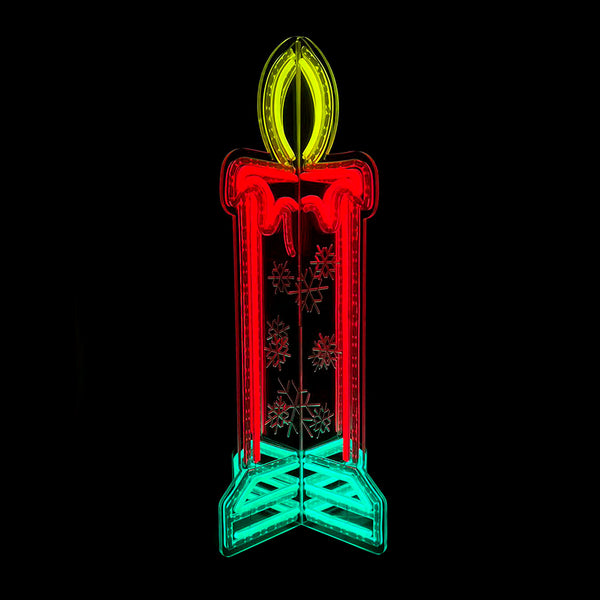 24inch Christmas 3D Neon Lights Deco - Candle