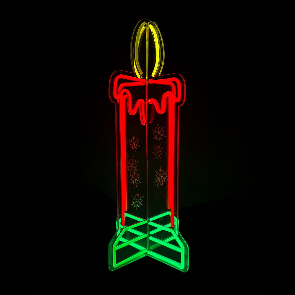 24inch Christmas 3D Neon Lights Deco - Candle