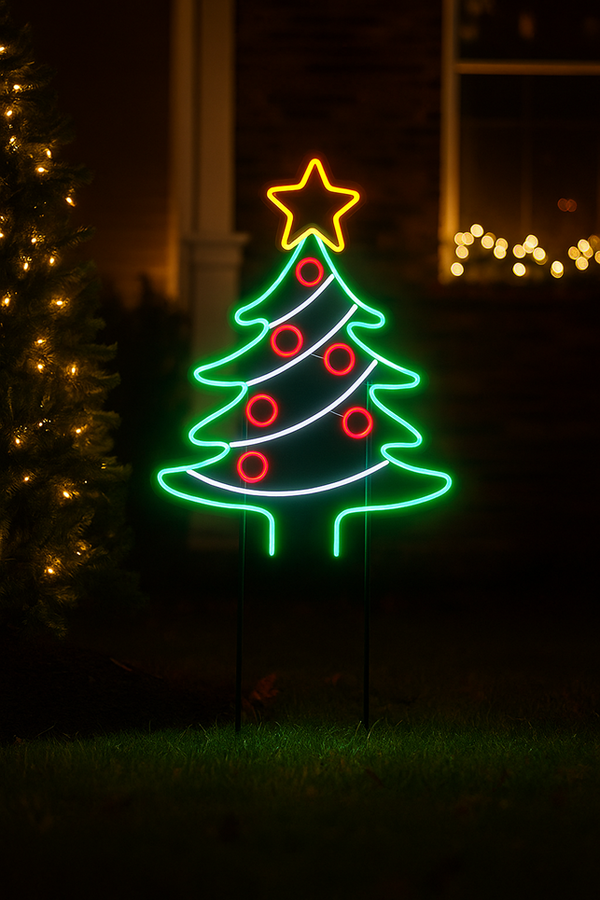 26.2inch Christmas Neon Lights Stake-Christmas Tree