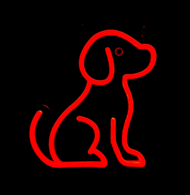 9.3inch Animal Neon Lights - Standing Dog