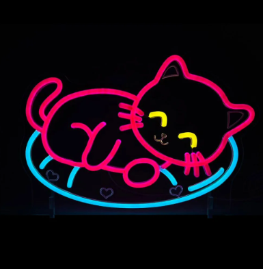 14inch Animal Neon Lights - Sleeping Cat