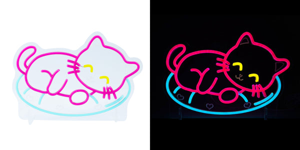 14inch Animal Neon Lights - Sleeping Cat