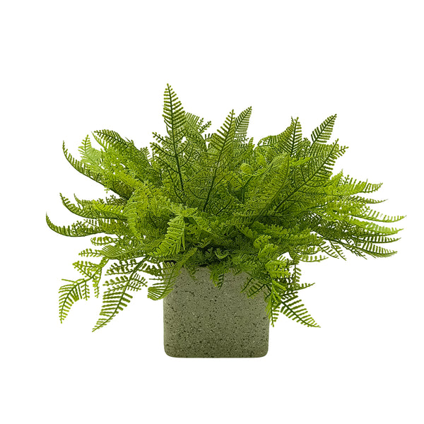 Candlelit Pot Lace Fern with Candle Holder. 16in