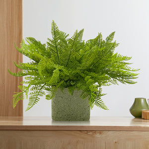 Candlelit Pot Lace Fern with Candle Holder. 16in