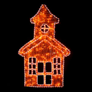 2D Christmas Mesh Arch Accessories - Church， 10% White Twinkle