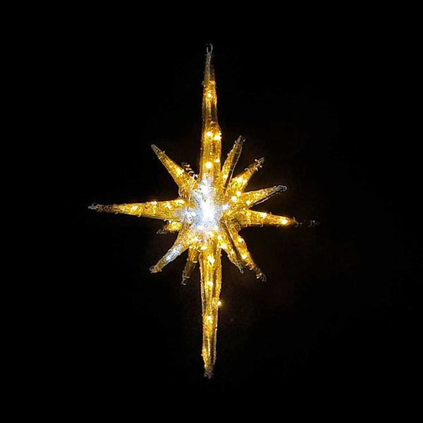 3ft 3D Mesh Christmas North Star， 10% White Twinkle