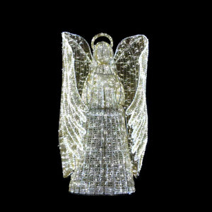 9ft Mesh Angel with Wrapped Wings and Book ，Dual Lights with 10% White Twinkle