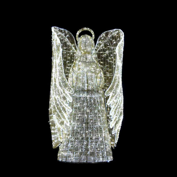 9ft Mesh Angel with Wrapped Wings and Book ，Dual Lights with 10% White Twinkle
