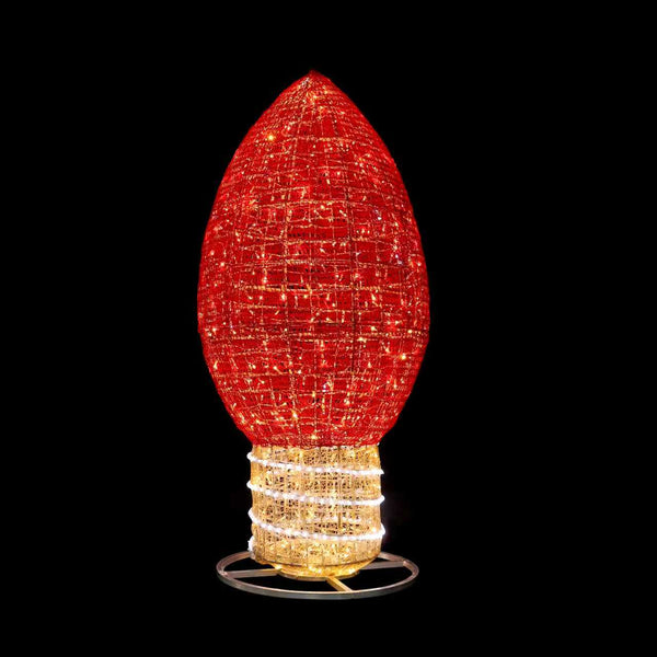 6ft Mesh C7 Oversized Bulb， 10% White Twinkle